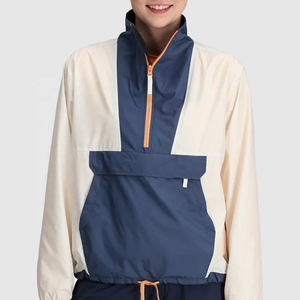 Ensemble short long coupe-vent en nylon pour femme, tailles plus, vente en gros, fermeture éclair sur le devant, taille élastique, imperméable, hiver et été - Product Image 3