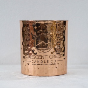 Customized Handmade Copper Candle Container Hammered Metal Votive Vessels Jars Lid Decorative Scented 18 Oz <b>Heat</b> Resistant Matte - Product Image 4