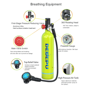 Respirador de una sola botella de 2L, equipo de buceo, 2 Mpa, presión constante, 25-30 minutos, tubo de esnórquel, bolsa protectora trasera para buceo - Product Image 3