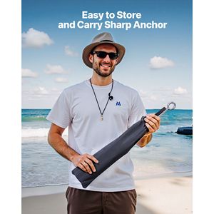Ancla de arena de acero inoxidable de 18 pulgadas con cuchilla en espiral para embarcaciones, diseño de tornillo para yates en aguas poco profundas y anclaje en playa - Product Image 6