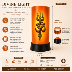 Modern Om Trishul LED Table Lamp Spiritual Decorative <b>Night</b> <b>Light</b> Hindu Prayer Room Bedroom Home Temple Gift Warm Ambient Glow - Product Image 5