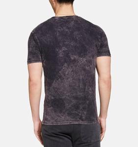 Camiseta Casual de Hombre Personalizada, Estilo Vintage, Lavado Ácido, 100% Algodón, Oversize, Manga Corta, Color Negro Nube, Streetwear, 100GSM, Parte Delantera Lisa - Product Image 2