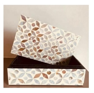 Boîte de rangement pour bijoux personnalisable avec incrustation de nacre exquise, en matériaux MDF/bois, forme personnalisée, service OEM, options de logo - Product Image 5