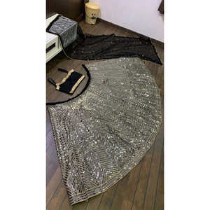 ชุดราตรีออกแบบ sequin & zari ทำงาน lehenga choli สำหรับงานปาร์ตี้ - Product Image 1