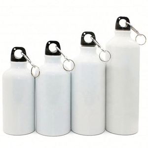 Bouteilles d'eau promotionnelles en aluminium personnalisées avec mousqueton, qualité alimentaire, 500 ml et 750 ml, vente en gros à prix réduit - Product Image 1