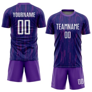 Ensemble de maillots de football personnalisés violets les plus vendus, à manches courtes et longues, uniforme de football respirant, vêtements d'équipe, fabricant OEM, vente en gros - Product Image 1