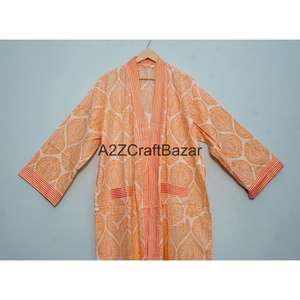 ชุดกิโมโนผ้าฝ้ายลายดอกไม้สีสันสดใส ดีไซน์ล่าสุด ทันสมัย นุ่มสบาย ปรับเข็มขัดได้ ใส่ได้ทั้งฤดูร้อนและฤดูหนาว - Product Image 2