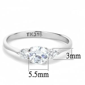 TK3431 High Polished Stainless Steel <b>Ring</b> with AAA Grade CZ Clear-Dishes & <b>Plates</b> - Product Image 2