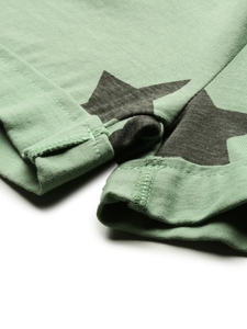 Shorts en coton tricoté imprimé vert pour femme, taille mi-haute, avec cordon de serrage, coupe décontractée, respirant - Product Image 6