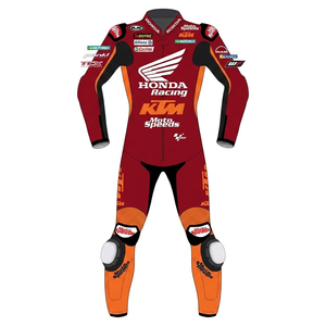 ชุดแข่งรถ Brad Binder MotoCP หนังวัวและหนังจิงโจ้ 1.3 มม. ชุดจั๊มสูทสำหรับขี่มอเตอร์ไซค์/ชุดป้องกัน CE - Product Image 1