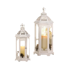 <b>Set</b> Of Two Different Size Hanging <b>Lantern</b> In Iron And Glass Wedding And Home Decoration <b>Lantern</b> At Cheap Prices - Product Image 1