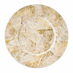 Mother Of Pearl Inlay Wood Charger <b>Plates</b> For Display Handcrafted Sea Shell Mosaic Round <b>Decorative</b> <b>Plate</b> For Party Dining Table - Product Image 3