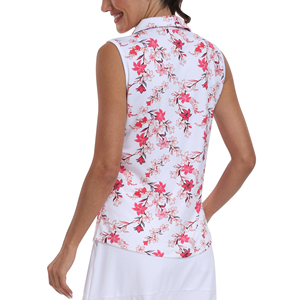 Polo sin mangas premium para mujer con cremallera de un cuarto, transpirable, de secado rápido, ropa deportiva para correr, tenis y golf, camisetas. - Product Image 2