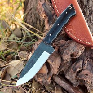Couteau de chasse industriel en acier à haute teneur en carbone, lame fixe de 8 pouces à pointe tombante, manche en os, étui en cuir, vente en gros, OEM - Product Image 1