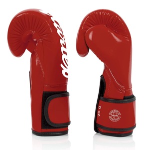 Gants de boxe professionnels Fairtex personnalisés en cuir véritable rouge – Équipement de combat et d'entraînement pour arts martiaux - Product Image 4