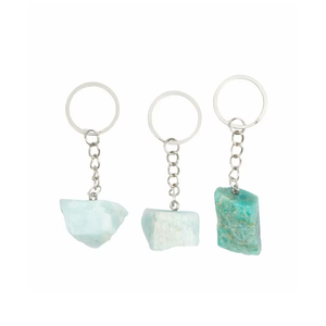 High quality Crystal Keychain Amazonite Rough <b>Key</b> Chine Natural Stone <b>Key</b> Holder Gifts for Women <b>Key</b> <b>Chain</b> wholesale - Product Image 2