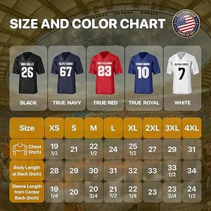 เสื้อฟุตบอลอเมริกันแบบกำหนดเองสำหรับผู้ชาย สีดำ ผ้าตาข่าย คอวี แขนสั้น ระบายอากาศได้ดี พิมพ์ลายแบบซับลิเมชั่น ชื่อทีม 26 ทรงปกติ - Product Image 5