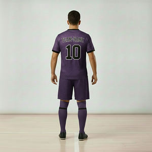 ชุดฟุตบอลคุณภาพสูงสำหรับทุกเพศ ผลิตจากโพลีเอสเตอร์ 100% ระบายอากาศได้ดี เสื้อแขนสั้น พร้อมชุดกางเกง  ขั้นต่ำในการสั่งซื้อน้อย - Product Image 3