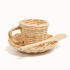 Sustainable kids pretend play toys hot selling rattan tea party <b>set</b> baby toddler <b>teapot</b> cup toy - Product Image 4