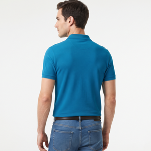 Polo en coton uni personnalisé pour homme, logo brodé, manches courtes, uniforme décontracté professionnel - Product Image 6