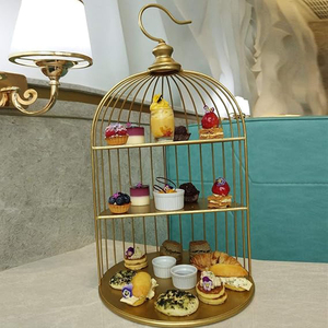 3- Tier Cupcake <b>Stands</b> Iron <b>Bird</b> Cage Dessert Display <b>Stand</b> Snack Plate Cupcake Tower for Cheese Cake Cookie Cake <b>Stand</b> - Product Image 2