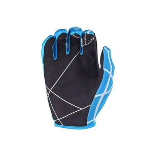Gants de cyclisme à demi-doigts, bleu noir, motif croisé, respirants, en polyester et nylon, unisexes, pour la course, fermeture auto-agrippante - Product Image 4