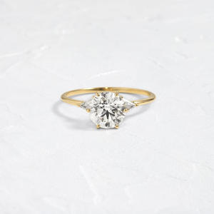 Igi/gia Lab เติบโตวินเทจ14K สีขาวทอง unisex แหวนแต่งงาน/หมั้นเพชรตัดแหวนเพชรของขวัญครบรอบปาร์ตี้กับลูกแพร์ตัดเพชร - Product Image 3