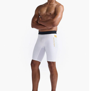 Shorts de Compresión Unisex de Nailon y Spandex, Cintura Alta Elástica, Bolsillo Oculto, Logotipo Personalizado, Secado Rápido, Ligeros, Transpirables, hasta la Rodilla - Product Image 2