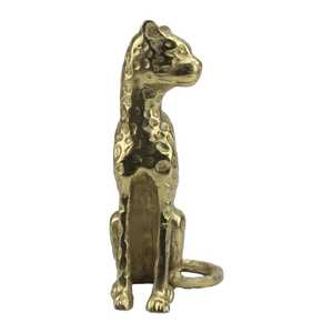 19.5cm H X 8cm W X 13cm L Aluminium Leopard Figurine Sculpture Handmade Eco-Friendly Animal <b>Decor</b> Tabletop Modern Design Living - Product Image 3