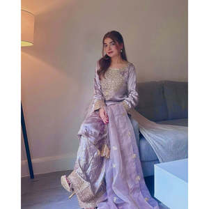 Designer Women's Party Wear <b>Suit</b> Set with Beautiful Lace Border - Product Image 2