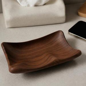 Plateau de service en bois de luxe moderne, fait main, pour petit-déjeuner, naturel, pour bureau, cuisine, salle à manger, passe au lave-vaisselle, compartiment unique - Product Image 3