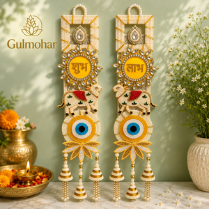 New Arrival Trending Shubh Labh Art Deco Wall Shelf 2-Piece Indian Home Entrance Decoration Diwali Wedding Housewarming Gift - Product Image 3