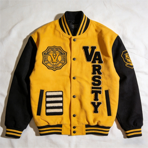 Wholesale Custom Embroidered Winter Varsity Jacket OEM Wool Stand Collar Front College Baseball Letter Pattern Back Logo - Product Image 1