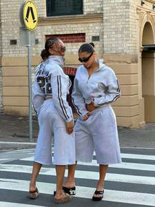 Custom <b>Women</b>’s Cropped Zip Up Tracksuit Set Two Piece <b>Fleece</b> Jacket and Wide Leg <b>Jogger</b> Pants Casual Streetwear Outfit - Product Image 1