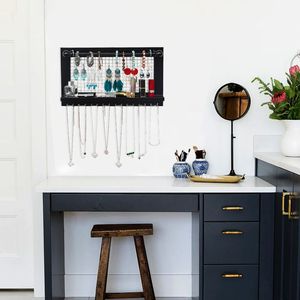 Barra de Joyería Desmontable con 16 Ganchos, Soporte de Pared para Organizar Aretes, Collares y Lencería - Product Image 2