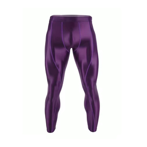 <b>Shiny</b> Metallic Compression <b>Leggings</b> Set Custom Logo High Elastic Men Women Sports Tights Glossy Fitness Gym Wear - Product Image 5
