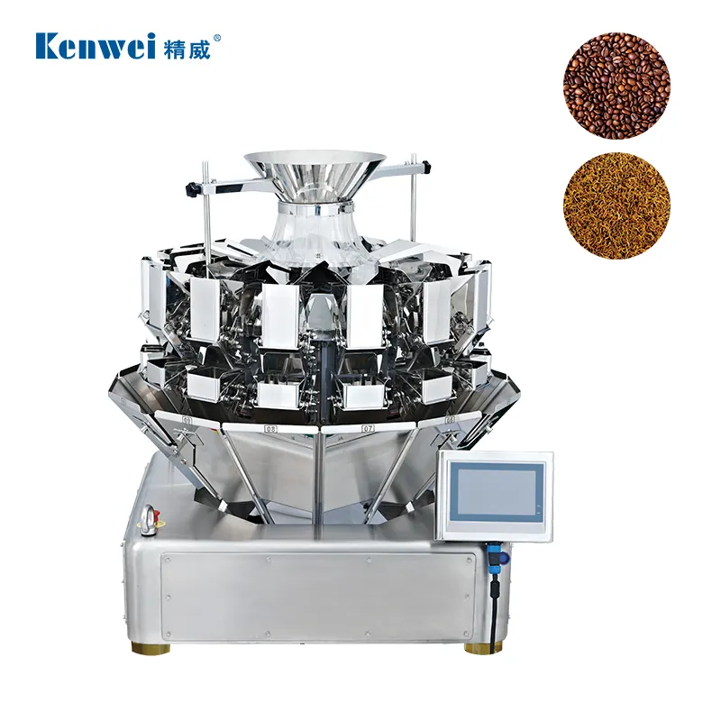 Kenwei Alta Velocidade e Precisão Automática mini Multihead Weigher leite em pó vegetal semente embalagem máquina