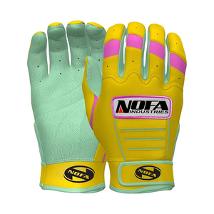 Guantes de Bateo de Cuero Personalizados en Negro/Blanco, Acolchados, con Cierre de Hebilla Ambidiestro, Tejido de Punto, Multitalla para Adultos, Béisbol - Product Image 2