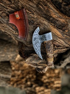 Hacha Tomahawk de Acero Forjado a Mano con Mango de Madera y Hoja Tallada, Hacha de Supervivencia para Exteriores - Product Image 4