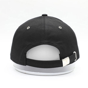 Casquette de baseball noire à 6 panneaux, 100% coton sergé, ajustée, unisexe, décontractée, couleur unie, taille adulte 58-60CM - Product Image 2
