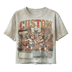 Camiseta personalizada estilo vintage con estampado DTG, 100% algodón, tela suave, con pedrería, manga corta, para uso unisex y cómodo. - Product Image 1