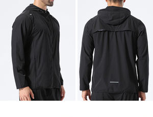 Veste coupe-vent à capuche pour homme, de bonne qualité, en nylon imperméable, coupe-vent, respirante, veste décontractée rapide - Product Image 4