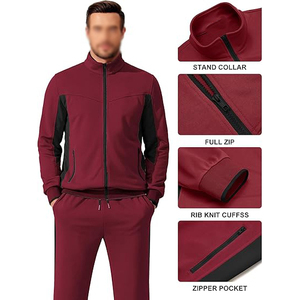 Veste avec poignets et ourlet élastiques empêchant le vent d'entrer dans les pantalons, pantalon à poches profondes, ensemble coupe-vent. - Product Image 4