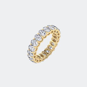 OBERON JEWELS Bague d'éternité en or jaune avec diamants ovales de 3,15 carats, cultivés en laboratoire, sertis à griffes, alliance circulaire complète pour femme E - Product Image 3