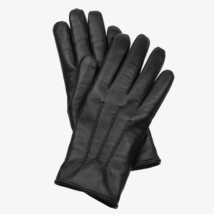 Leather <b>Gloves</b> Wrist Length Plain Style Thermal Unlined for Daily Use Winter Warmth Casual Wear - Product Image 1
