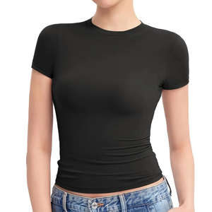 T-shirt personnalisé avec logo pour femme, coupe ample, col rond, étiquette personnalisée, décontracté, respirant, séchage rapide, écologique, manches courtes, tendance - Product Image 1