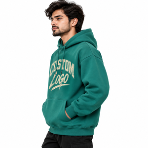 <b>Men's</b> Winter Blank Light <b>Grey</b> Hoodie Solid Color Casual Pullover <b>Sweatshirt</b> Drawstring Cotton Polyester Stringless Custom Logo - Product Image 4