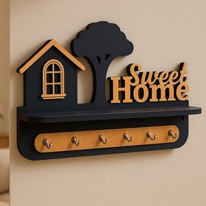 Reclaimed Wood White-Wash <b>Rustic</b> Key Rack Farmhouse Mirror Hooks Wholesale - Product Image 6