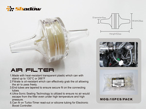 Paquet en vrac Boost Gauge Filtre à air pour contrôleur de suralimentation électronique Turbo Filtre à air - Product Image 2