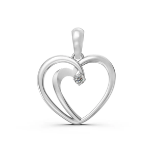 Colgante de Doble Corazón con Diamante Cultivado en Laboratorio de Oro de 10K, Certificado IGI, Chapado en Rodio, Joyería Fina Elegante y Minimalista, Regalo para Mujer y Fiesta - Product Image 3